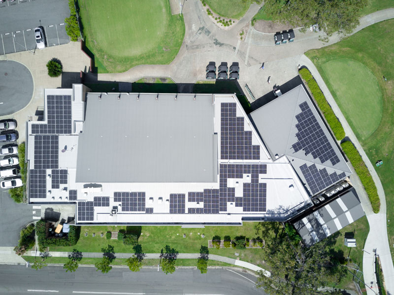 Solar Panels on Commercial Building Roof
